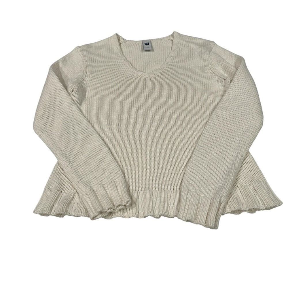 GAP Cream V-Neck Sweater 100% Cotton